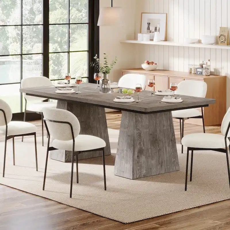 Tavolo da pranzo moderno da 63 pollici per 4-6 persone, tavolo da cucina in legno