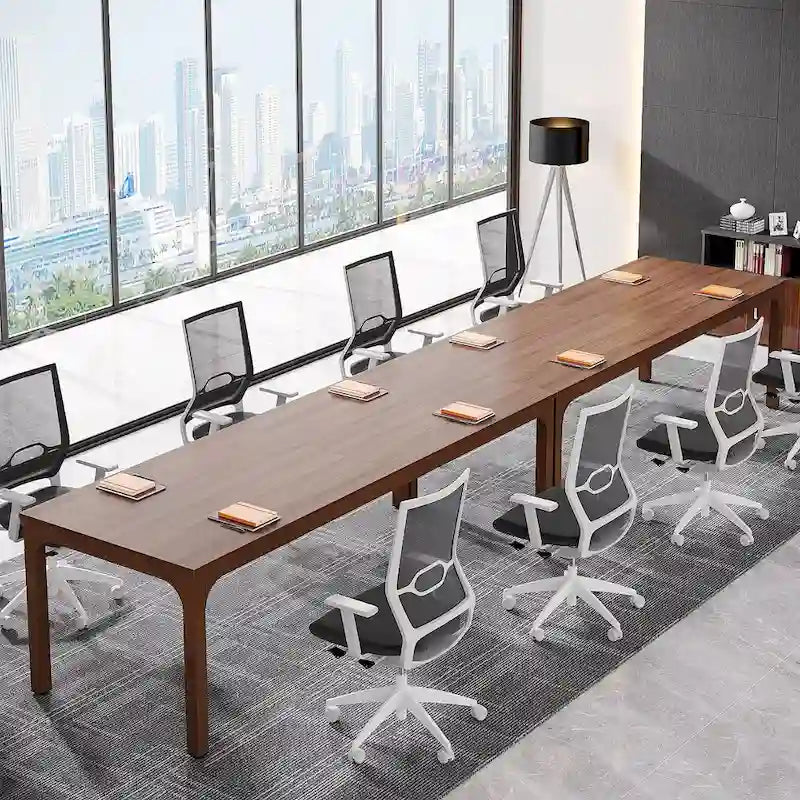 Tavolo da conferenza da 6.5FT, ampio tavolo riunioni con gambe in metallo per sala conferenze e ufficio
