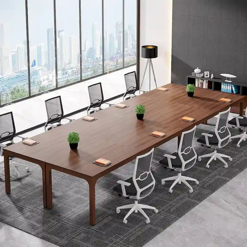 Tavolo da conferenza da 6.5FT, ampio tavolo riunioni con gambe in metallo per sala conferenze e ufficio