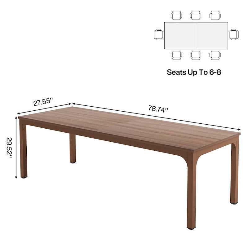 Tavolo da conferenza da 6.5FT, ampio tavolo riunioni con gambe in metallo per sala conferenze e ufficio