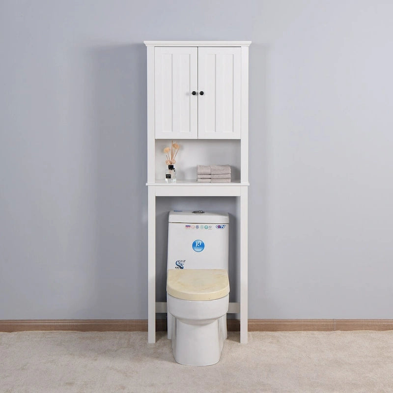Armario de almacenamiento de madera para baño sobre el inodoro, ahorra espacio - 23.62 x 7.72 x 67.32 pulgadas