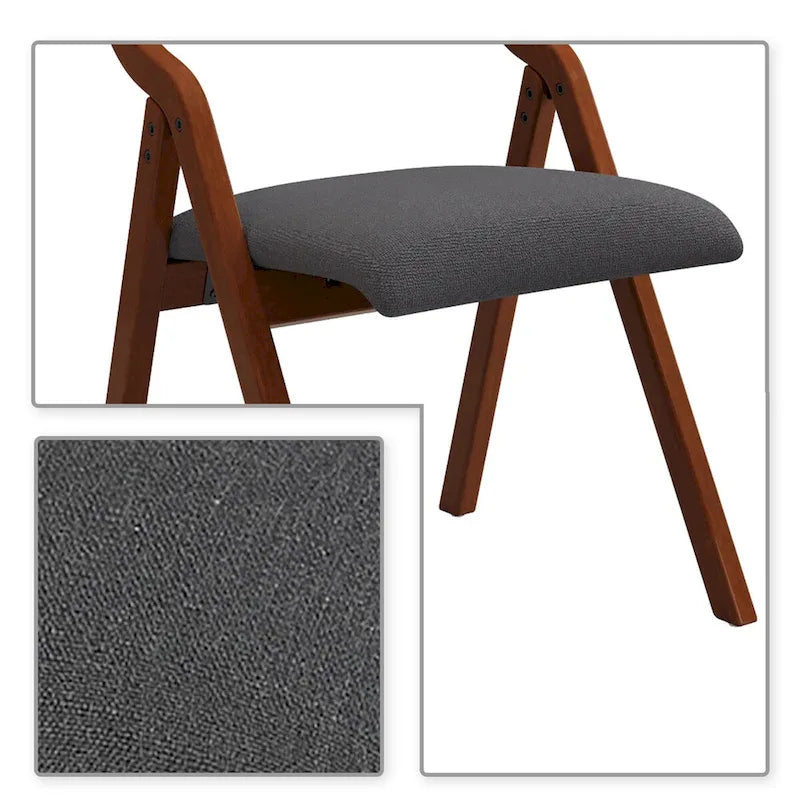 Sedie pieghevoli rivestite in tessuto vintage, set di 2