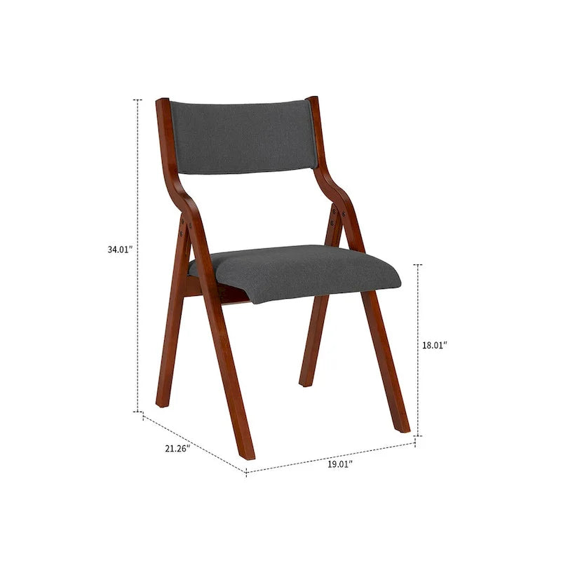 Sedie pieghevoli rivestite in tessuto vintage, set di 2