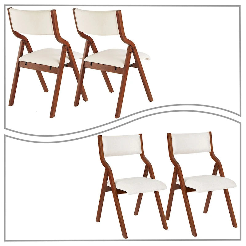 Sillas plegables tapizadas con tela vintage, juego de 2